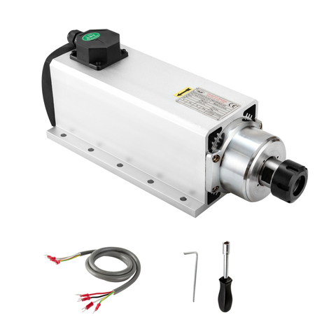 7.5 kow hava soyudulmuş mili kvadrat cnc spindle motor er32
