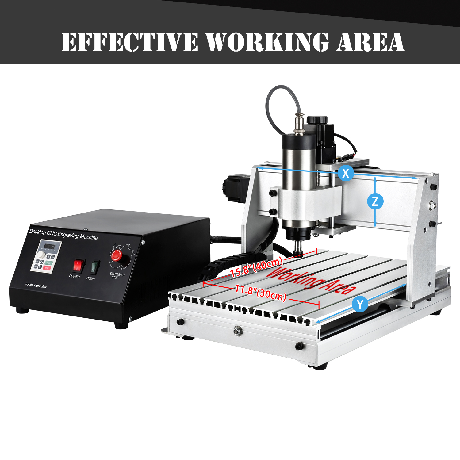 3040 CNC Router Machine 3 Axis 4 Axis 300W 800W 1500W MACH3 300x400mm