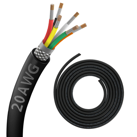 Zhong Hua jiang UL2464 20AWG 20/6 6 CORE CABLER TABLER TIRE -проволока Экранированное проволоки для CNC Router Machine CNC VFD Spindle, 3D Printer